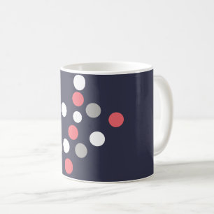 Balls Circles Muster Grau Weiße Korallen Pink Kaffeetasse
