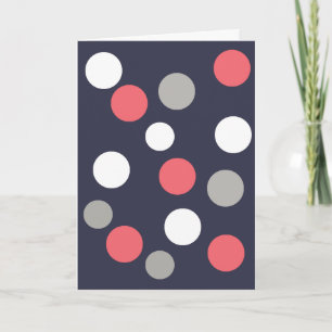 Balls Circles Muster Grau Weiße Korallen Pink Karte