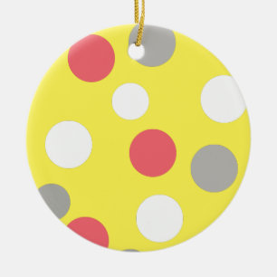 Balls Circles Muster Grau Weiße Korallen Pink Keramik Ornament