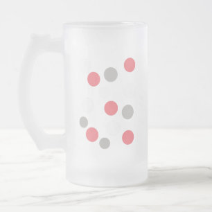 Balls Circles Muster Grau Weiße Korallen Pink Mattglas Bierglas