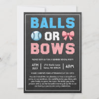 Balls oder Bows Baseball-Genderdarstellung
