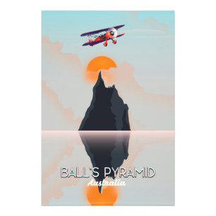 Balls Pyramid Australie poster vol vintage
