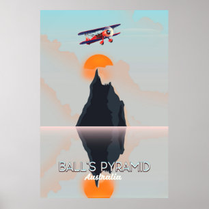Balls Pyramid Australien Vintages Flugplakat Poster