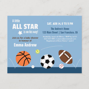 Balls Sports Thème Baby Shower Invitations