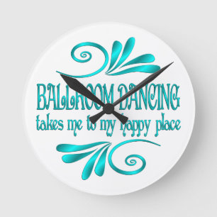 Ballsaal Tancing Happy Place Runde Wanduhr