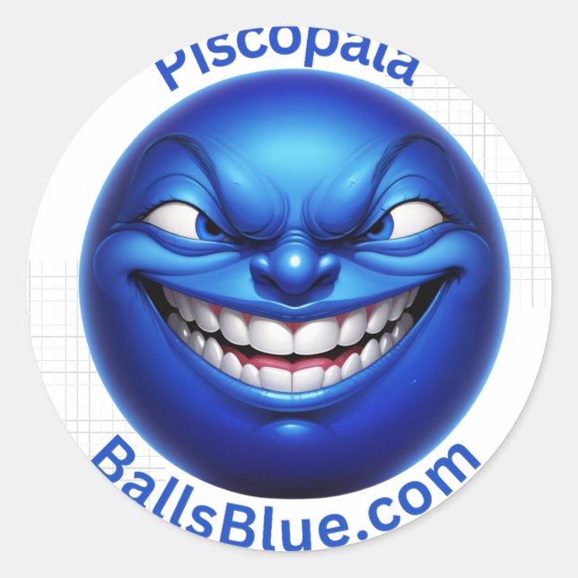 BallsBlauer Aufkleber Piscopala (Psycho) (Vorderseite)