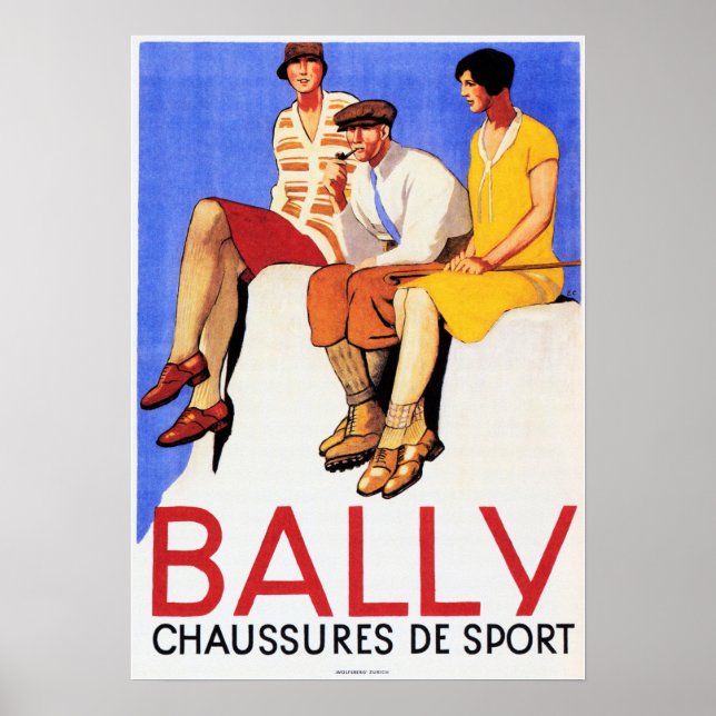 BALLY Chaussure De Sport Old French SHOES Advert Poster (Vorne)