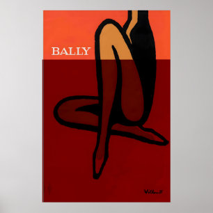 Bally Schuhe Vintage-Werbeplakat Poster