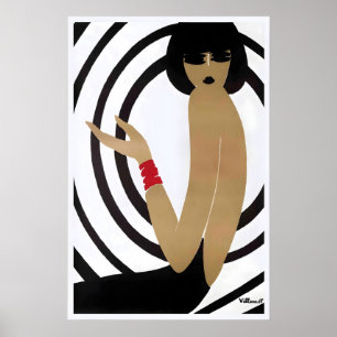 Bally Swirl Frau Vintage Retro-Werbeplakat Poster