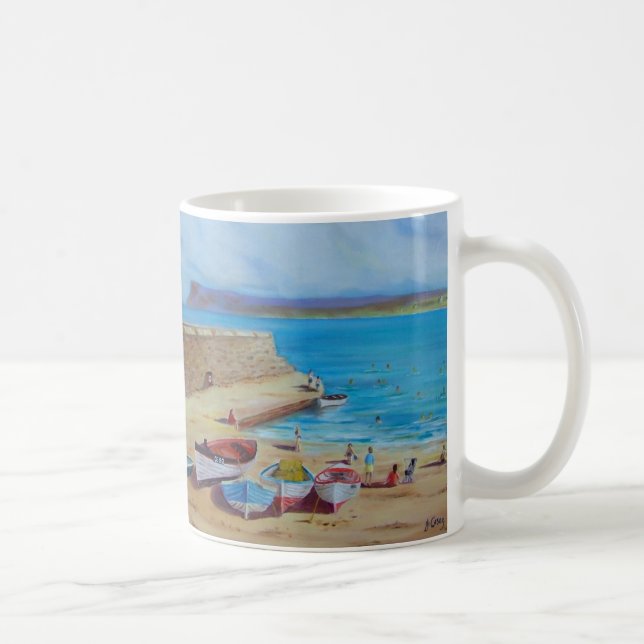 Ballycastle Hafen, Landkreis-Antrim-Ölmalerei Kaffeetasse (Rechts)