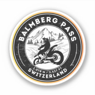 Balmberg Pass - Schweizer Alpen - Motorradtour Aufkleber