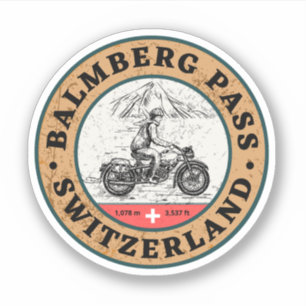 Balmberg-Pass Schweizer-Alpen-Motorradtour Aufkleber