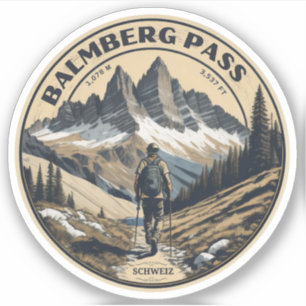 Balmberg Pass Schweizer Alpen Wanderwege Aufkleber