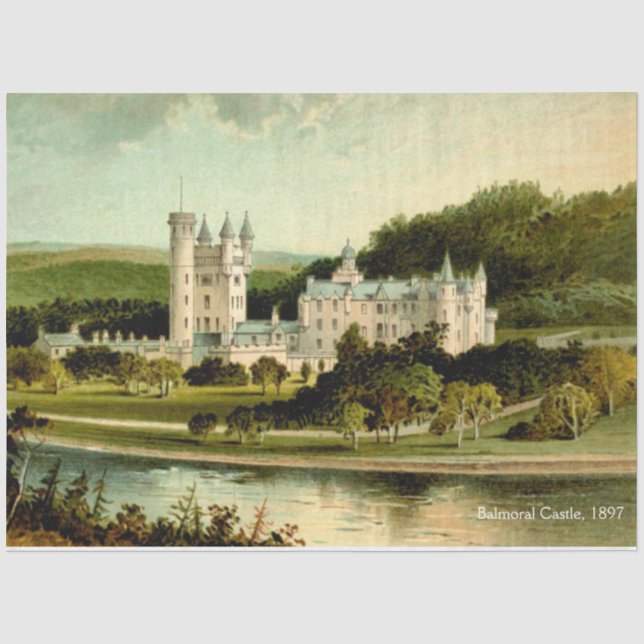 Balmoral Castle 1897 Hochauflösende Dekoupage Seidenpapier (Vorderseite)