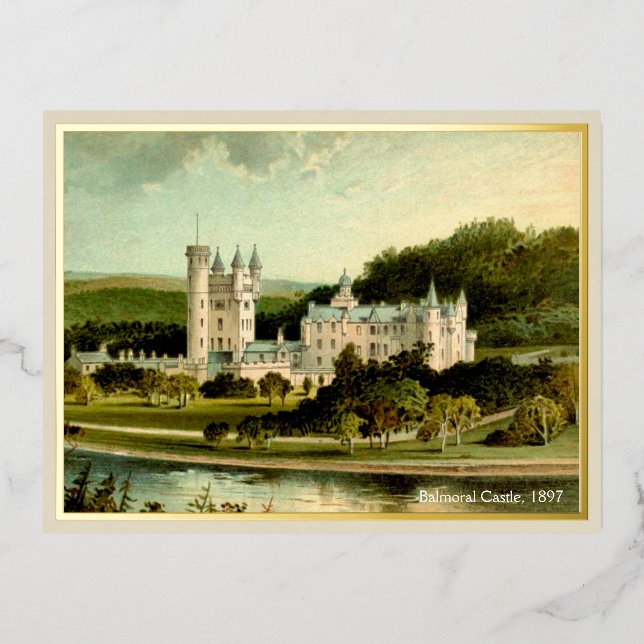 Balmoral Castle 1897 Wiedereröffnung Hochauflösend Folie Einladungspostkarte (Vorderseite)
