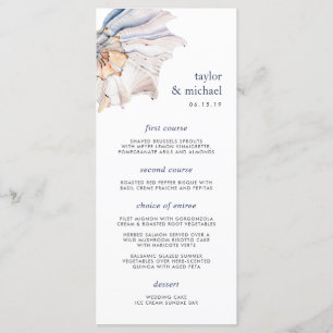Balnéaire Carte de menu Mariage Nautical Seashel