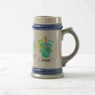Balogh Familienwappen Stein. Bierglas