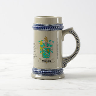 Balogh Familienwappen Stein. Bierglas