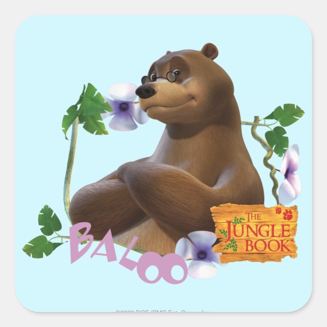Baloo 2 quadratischer aufkleber (Vorderseite)