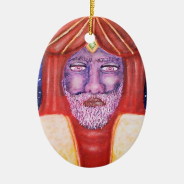 "Balthasar" drei Könige Christmas Art Keramikornament (Vorne)