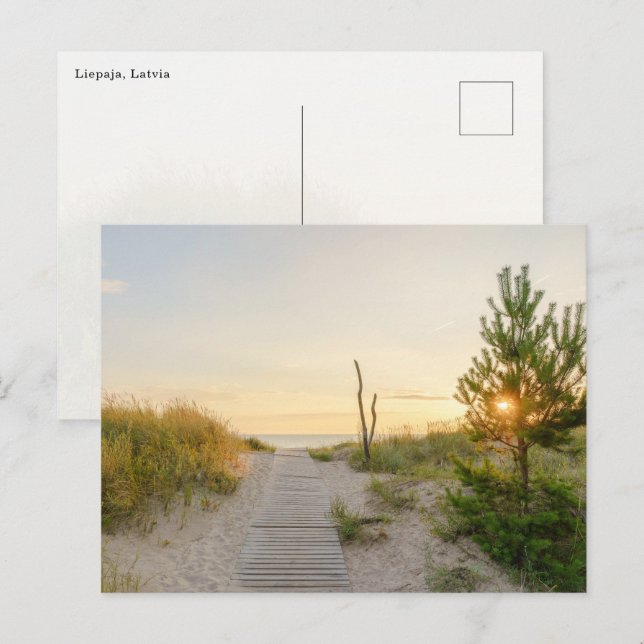 Baltic sea view in Liepaja, Latvia Postkarte (Vorne/Hinten)