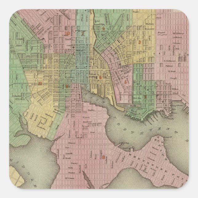 Baltimore 2 quadratischer aufkleber (Vorderseite)