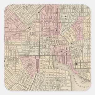 Baltimore 4 quadratischer aufkleber