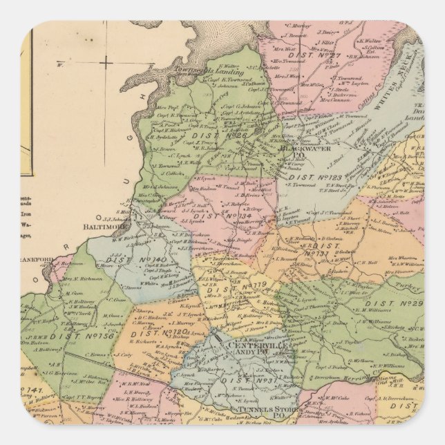 Baltimore 6 quadratischer aufkleber (Vorderseite)