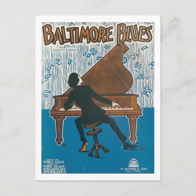 Baltimore Blues Vintag Songbook Cover Postkarte (Vorderseite)
