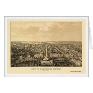 Baltimore, carte panoramique de DM - 1862