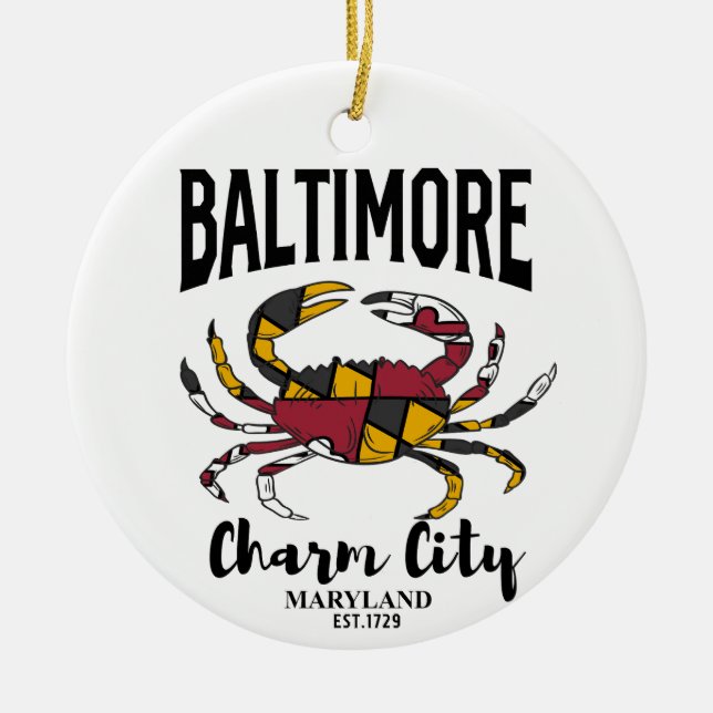 Baltimore Charm City Crab Keramik Ornament (Vorne)