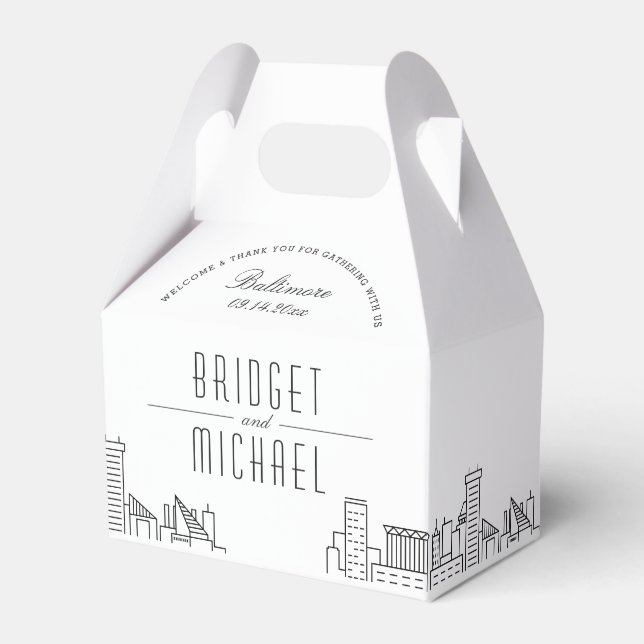 Baltimore Deko Skyline Wedding | Namen von Singles Geschenkschachtel (Vorderseite)