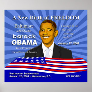Baltimore Eröffnung Veranstaltungen Obama Poster