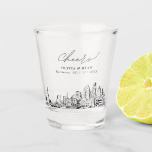 Baltimore Gastgeschenk Hochzeit Personalisiert Che Schnapsglas