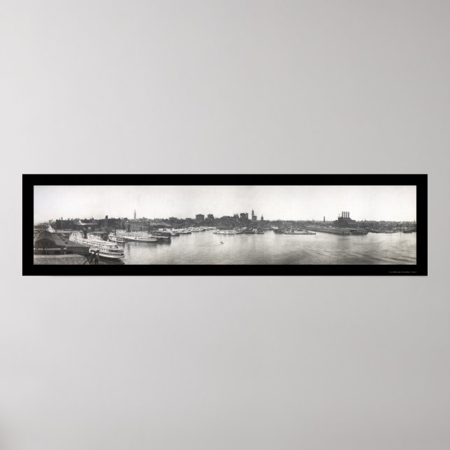 Baltimore Harbour, MD Foto 1912 Poster (Vorne)