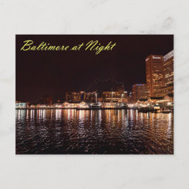 Baltimore Innenhafen bei Nacht Postkarte