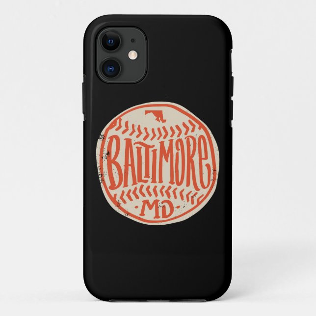 Baltimore Maryland Baseball - Handgezeichneter Typ Case-Mate iPhone Hülle (Rückseite)