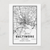 Baltimore, Maryland City Map Minimalistisch Art