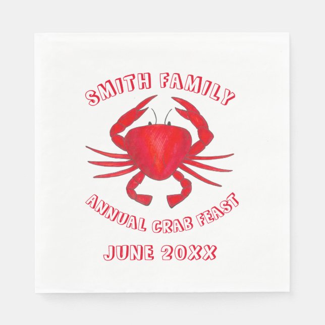 Baltimore Maryland Crab Fest Crustacean Seafood Serviette (Vorderseite)