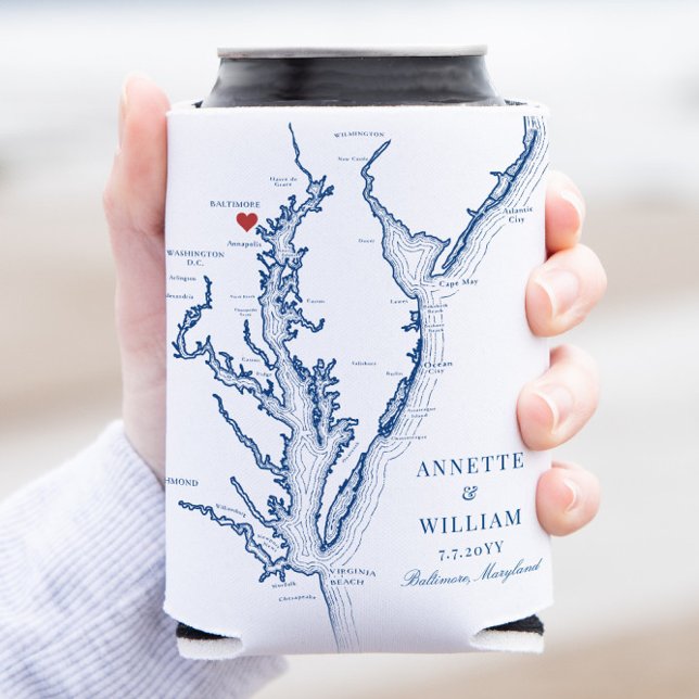 Baltimore Maryland Elegant Wedding Can Cooler Dosenkühler (This Baltimore Maryland Coozie is the perfect keepsake for your Charm City wedding)