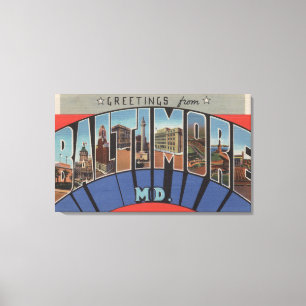 Baltimore, Maryland - große Buchstabe-Szenen 3 Leinwanddruck