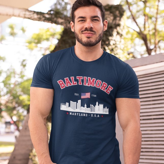 Baltimore Maryland Modern Skyline city T-Shirt (Von Creator hochgeladen)