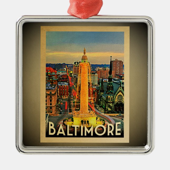 Baltimore Maryland Ornament Vintage Travel (Vorne)