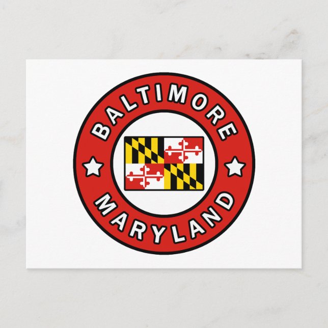 Baltimore Maryland Postkarte (Vorderseite)