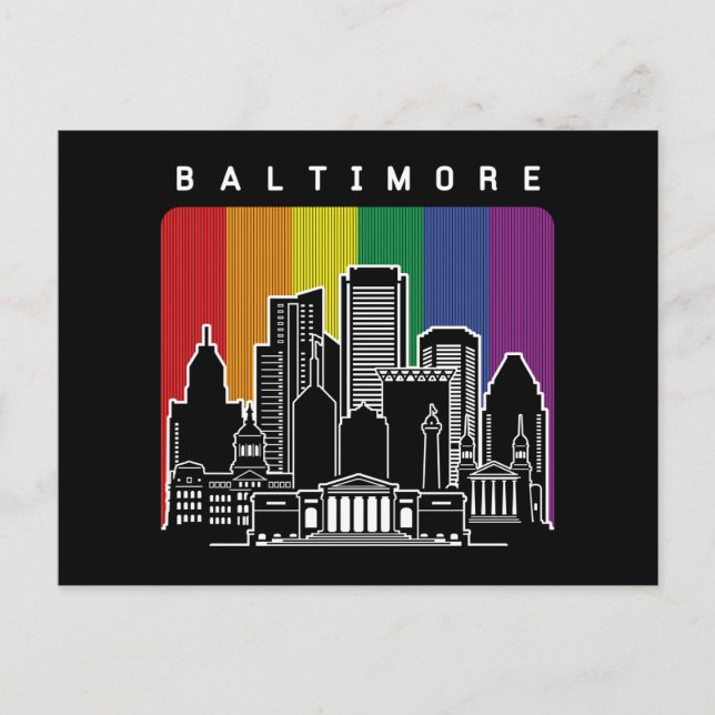 Baltimore Maryland Rainbow Flag LGBT Pride Postkarte (Vorderseite)