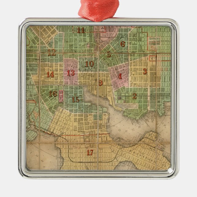 Baltimore, Maryland Silbernes Ornament (Vorne)