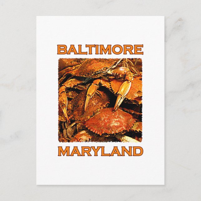 Baltimore Maryland Steamed Crabs Logo Postkarte (Vorderseite)