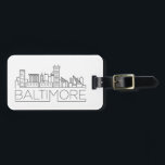 Baltimore, Maryland Stylized Skyline Luggage Tag Gepäckanhänger<br><div class="desc">Ein einzigartiges Gepäckanhänger,  das die schöne Stadt Baltimore,  Maryland darstellt.  Dieses Tag zeigt eine stilisierte Abbildung der einzigartigen Skyline der Stadt mit ihrem Namen darunter.</div>