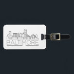 Baltimore, Maryland Stylized Skyline Luggage Tag Gepäckanhänger<br><div class="desc">Ein einzigartiges Gepäckanhänger,  das die schöne Stadt Baltimore,  Maryland darstellt.  Dieses Tag zeigt eine stilisierte Abbildung der einzigartigen Skyline der Stadt mit ihrem Namen darunter.</div>