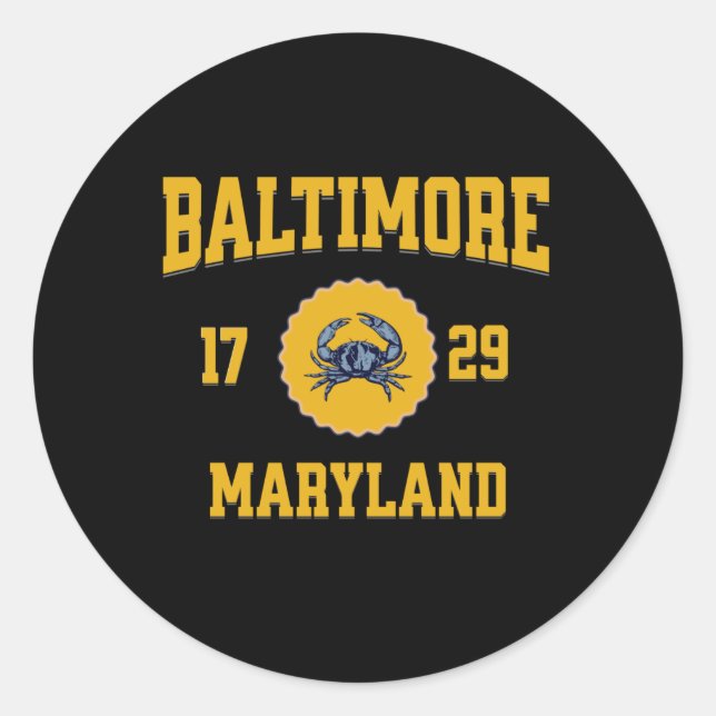 Baltimore Maryland Uni University Style Runder Aufkleber (Vorderseite)